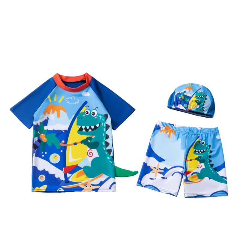 Children's split swimsuit, boy's short-sleeved sun protection swimming suit, baby wetsuit, surf suit, UPF sports style 6