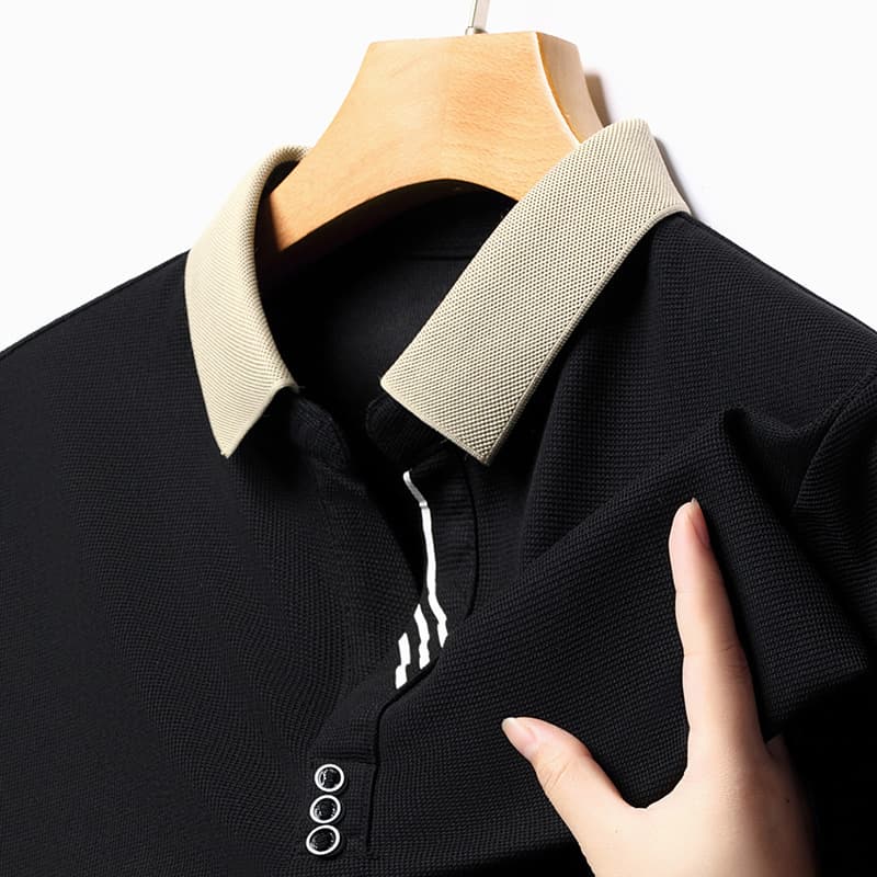 A new drop-shipping original men's short-sleeved Polo shirt, high-end business casual, no-iron elastic summer shirt 7