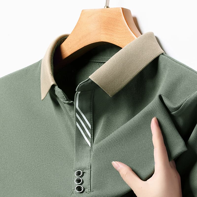 A new drop-shipping original men's short-sleeved Polo shirt, high-end business casual, no-iron elastic summer shirt 10