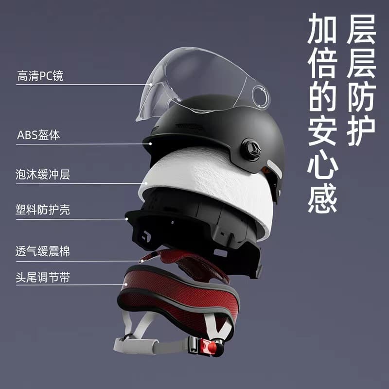 New national standard 3C certified electric vehicle helmet for women summer sun protection battery motorcycle half helmet men's four-season safety helmet 4