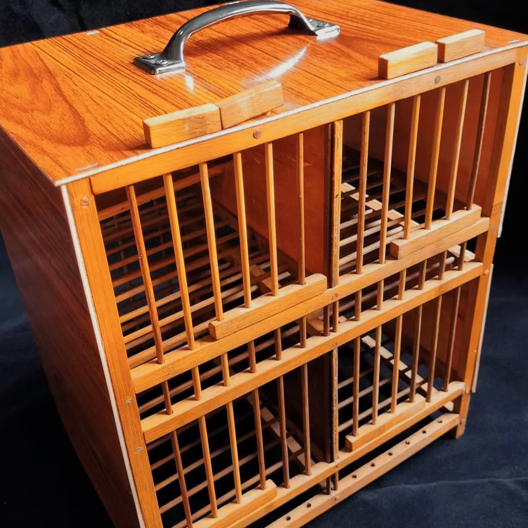 Large sealed board old bamboo bubble oil cage thrush double row cage raw bird special bird cage transport cage up the mountain bird cage 10