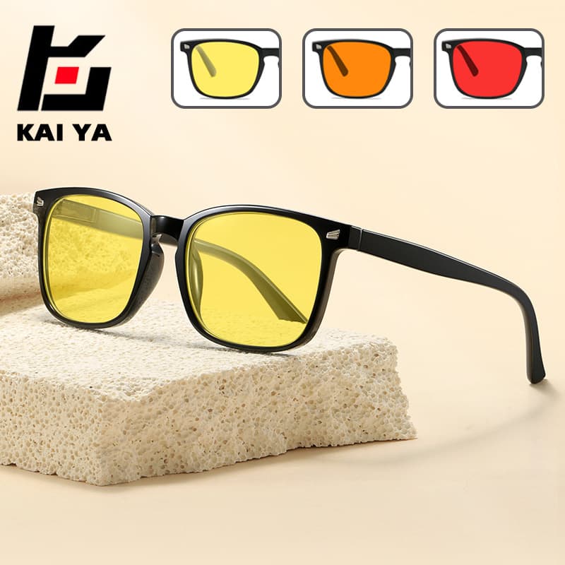Cross-border retro night vision anti-blue light yellow men's and women's mobile phone flat glasses computer competitive gaming goggles 1