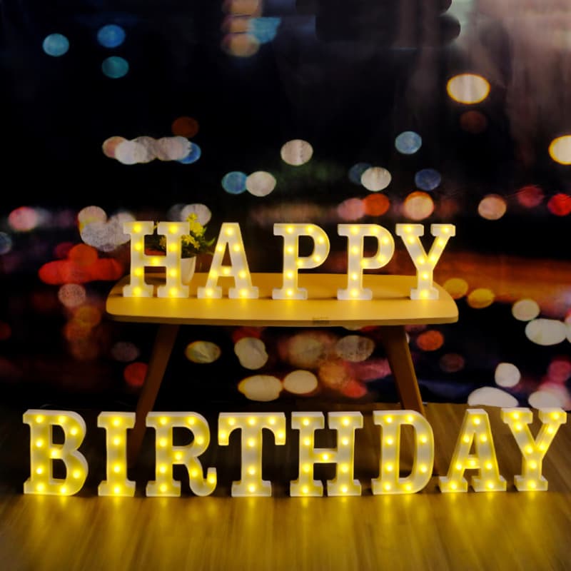 Happy birthday light cake decoration light party scene layout atmosphere light luminous led light sign ktv letter light 7