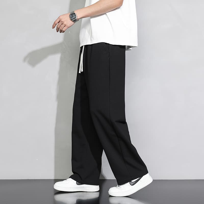 Sports pants men's summer thin 2024 new loose straight gray sweatpants teenagers wide-leg casual trousers 8