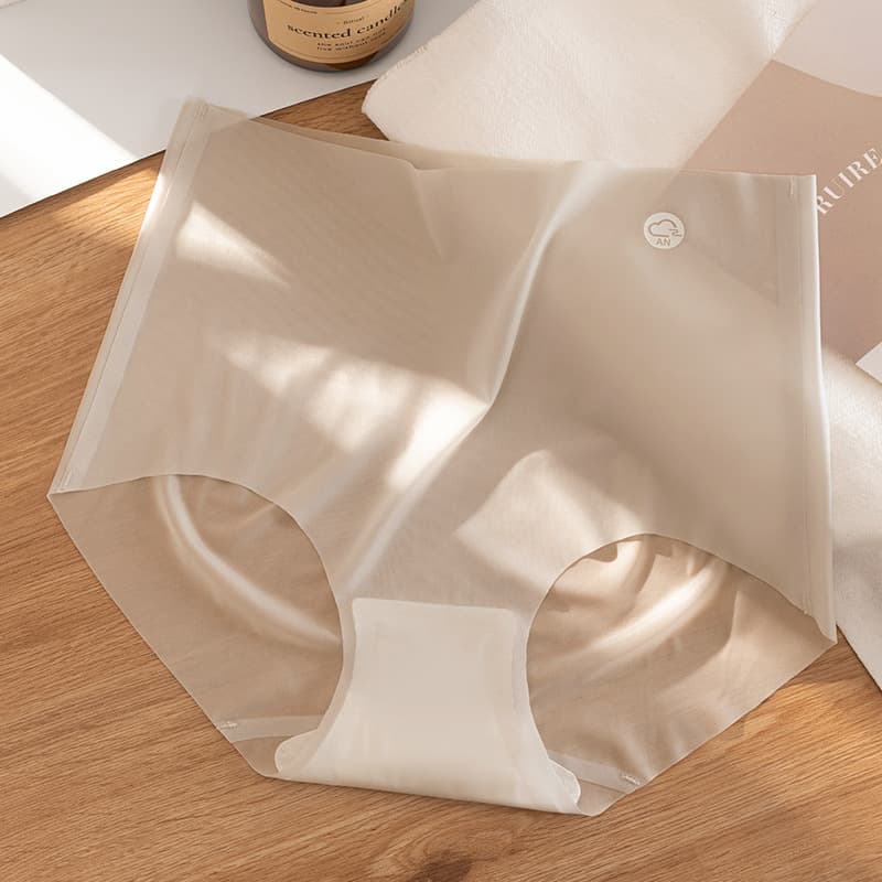 Seamless, hip-free underwear, high-waisted ice silk mask, peach butt yoga sports invisible ultra-thin women's underwear 9831 8