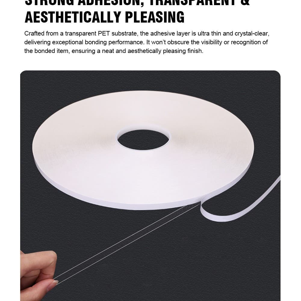 500 meters PET double-sided tape, high viscosity and no residual glue, special for cartons and airplane boxes, industrial packaging die-cutting adhesive tape 5