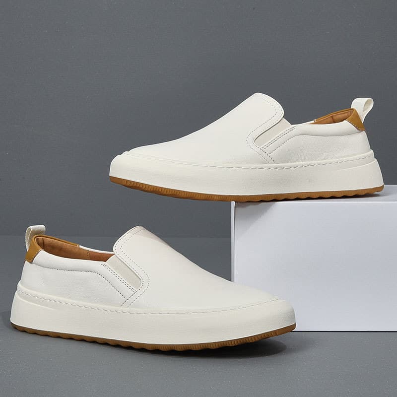 Men's Shoes 2025 New Men's Genuine Leather Casual Shoes Breathable Loafers Slip-on Loafers Breathable and Comfortable 3