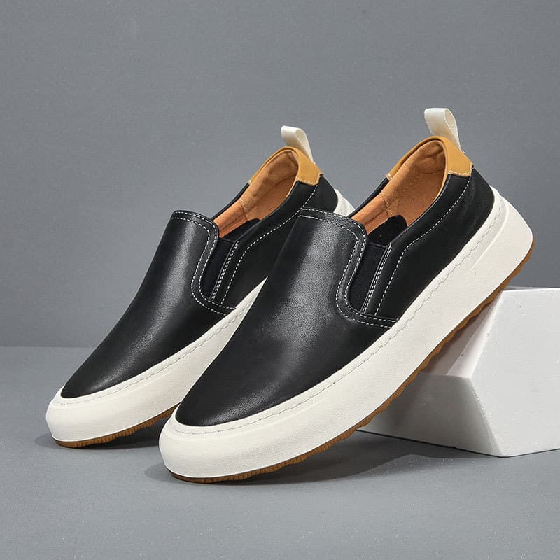 Men's Shoes 2025 New Men's Genuine Leather Casual Shoes Breathable Loafers Slip-on Loafers Breathable and Comfortable 4