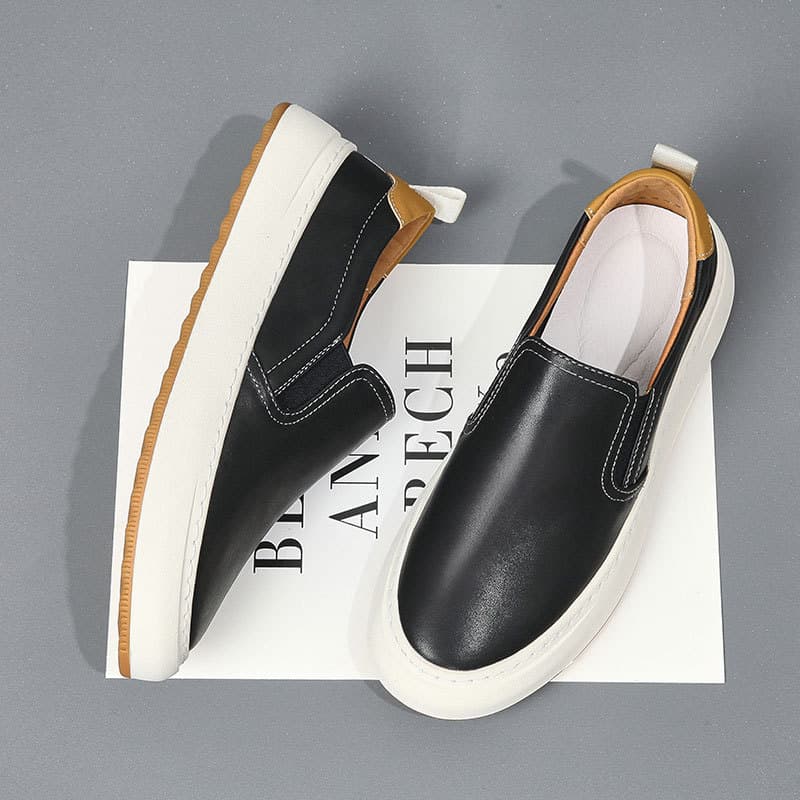 Men's Shoes 2025 New Men's Genuine Leather Casual Shoes Breathable Loafers Slip-on Loafers Breathable and Comfortable 8