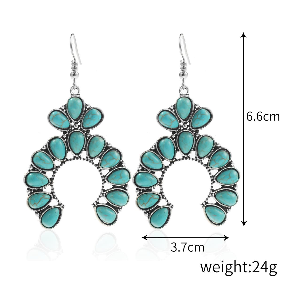 Cross-border Amazon European and American hot-selling bohemian turquoise earrings retro ethnic style earrings set wholesale 4
