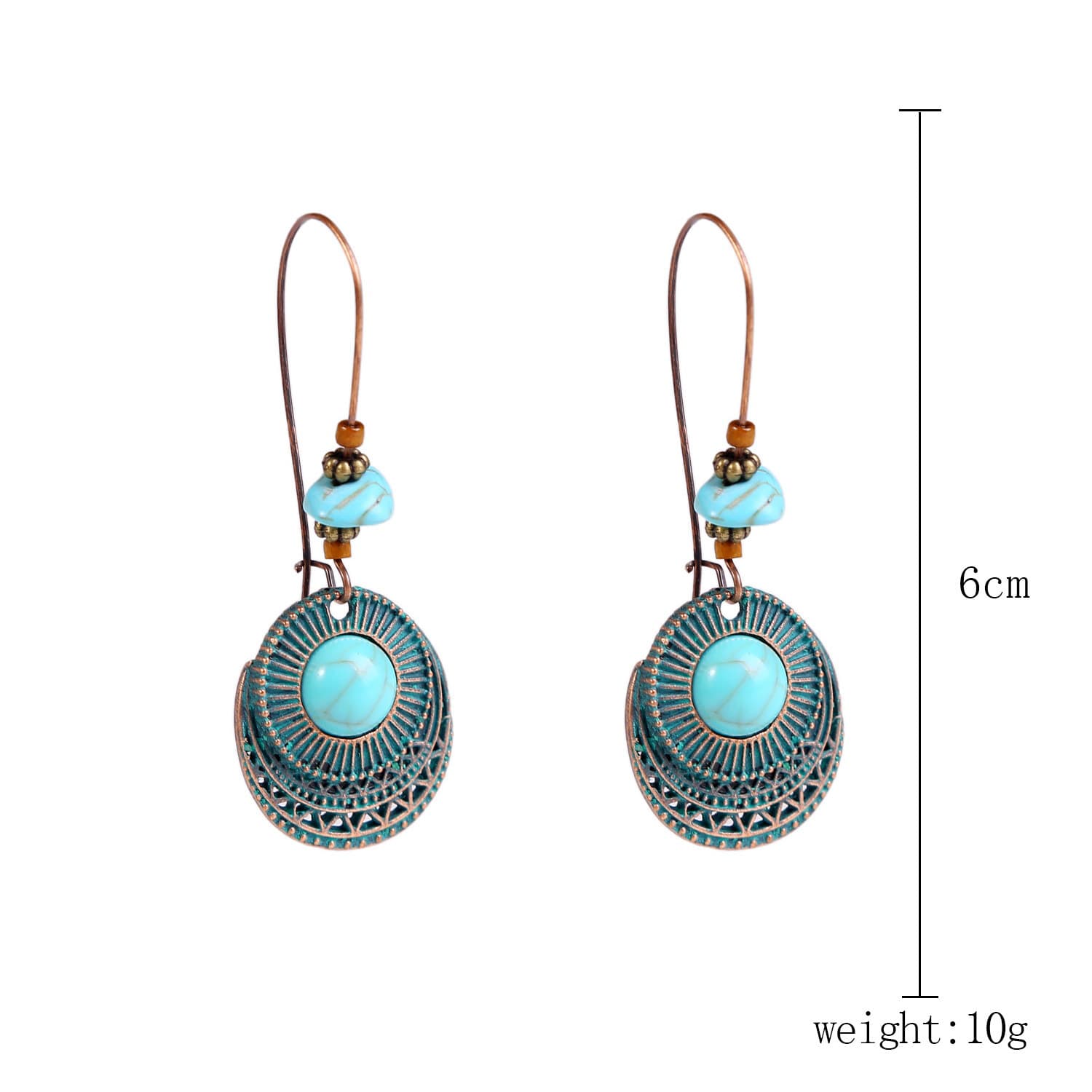 Cross-border Amazon European and American hot-selling bohemian turquoise earrings retro ethnic style earrings set wholesale 5
