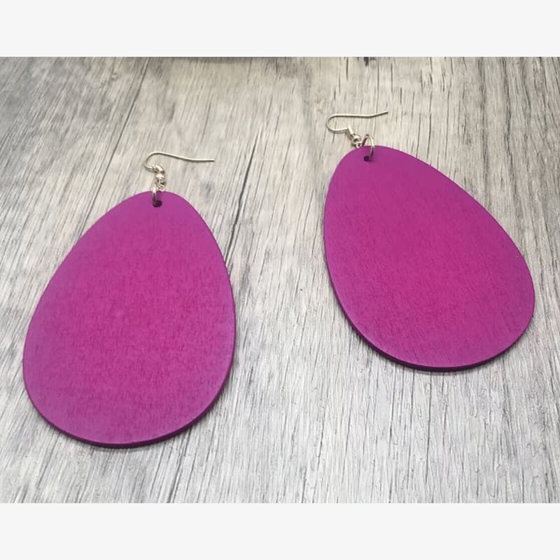 Cross-border European and American hot style wooden water drop earrings geometric lightweight long simple fashion earrings for women wholesale 5