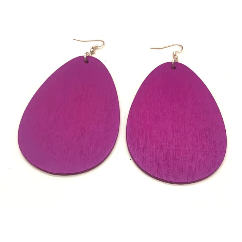Cross-border European and American hot style wooden water drop earrings geometric lightweight long simple fashion earrings for women wholesale 6