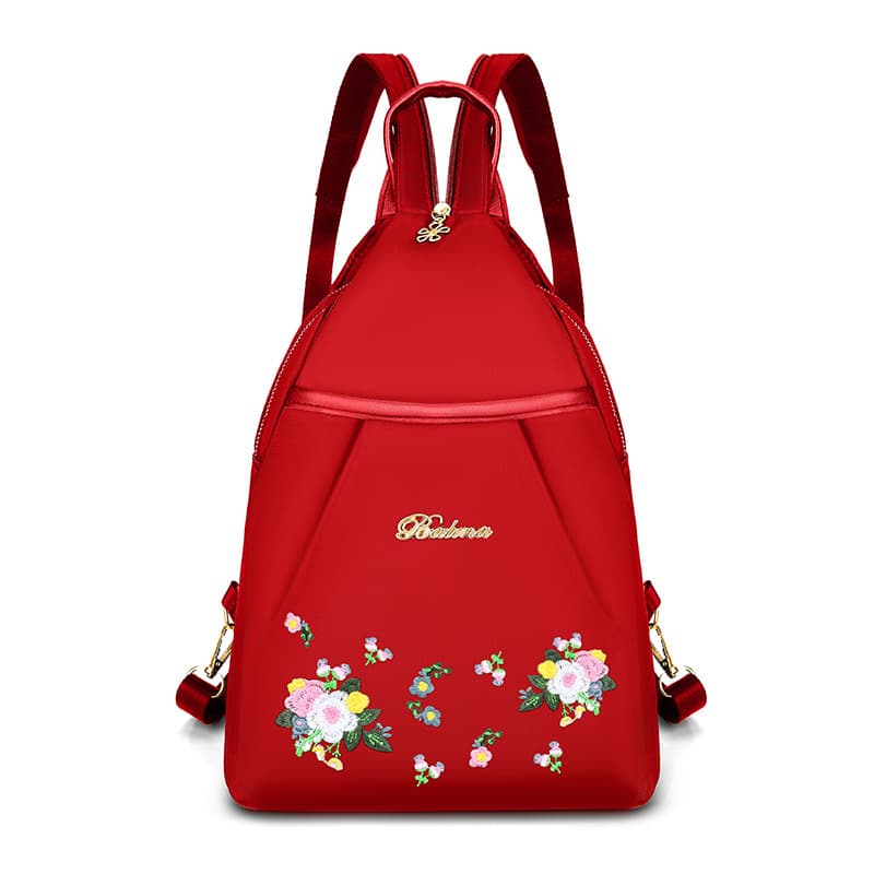 Embroidered backpack new fashion embroidered large capacity women's double back outdoor play carry-on school bag casual backpack 7