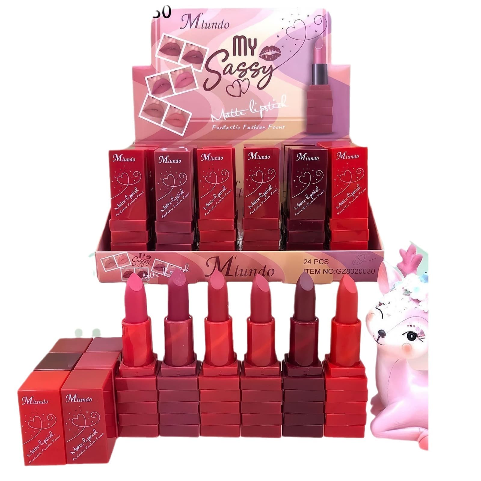 Mlundo velvet matte lipstick is long-lasting, waterproof, moisturizing, not easy to fade, non-stick cup lipstick cosmetics 6