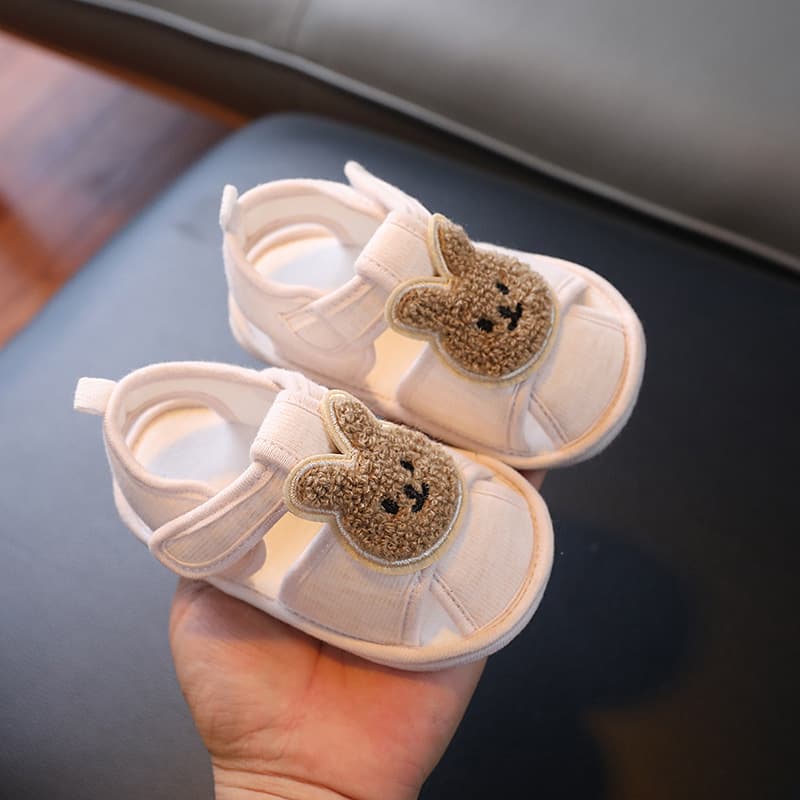 Baby sandals breathable summer newborn baby toddler shoes soft sole non-slip outer wear 0-12 months one year old boys and girls 4