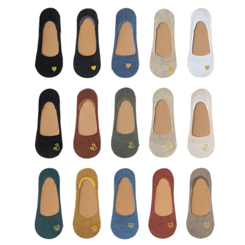 Cotton socks, women's short socks, summer cotton boat socks, silicone non-slip invisible socks, women's non-falling shallow socks, wholesale 6
