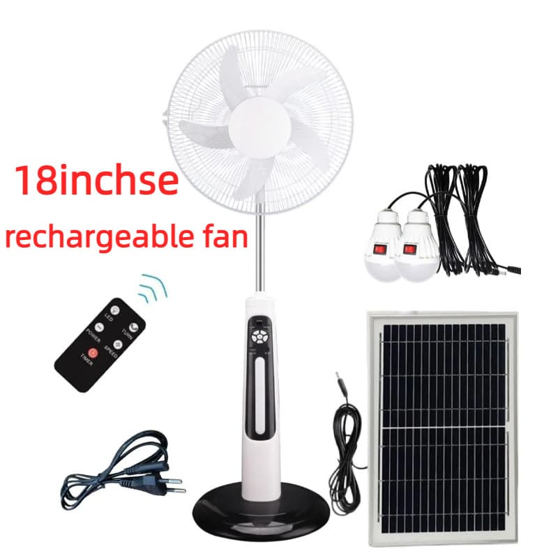 18icchse power outage emergency remote control solar electric fan charging with light 18-inch solar fan 2
