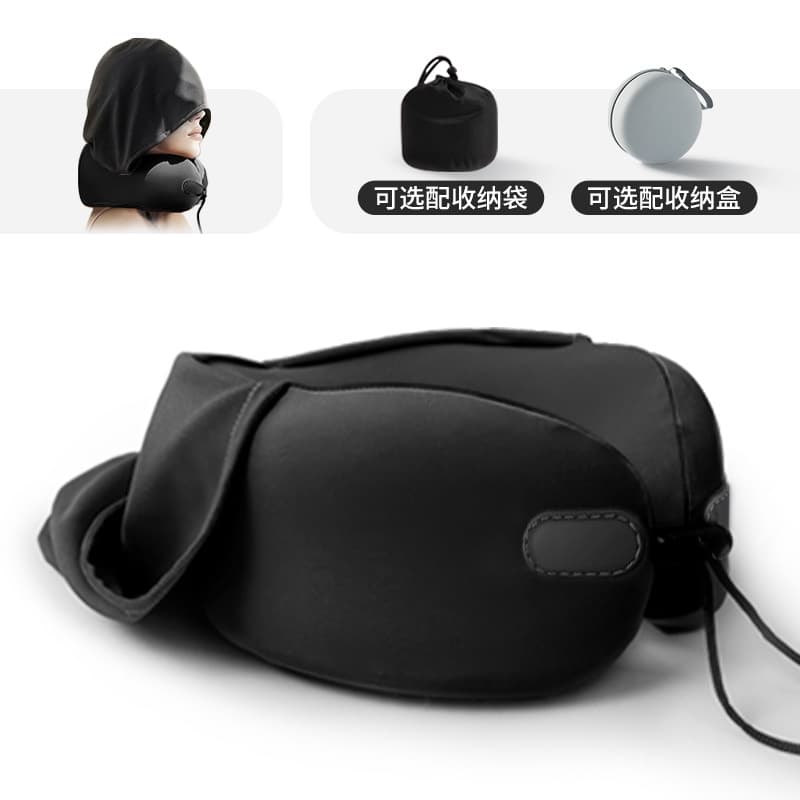 U-shaped pillow neck protector hooded travel portable aircraft neck protector memory foam travel pillow can be stored and folded U-shaped cross-border 8