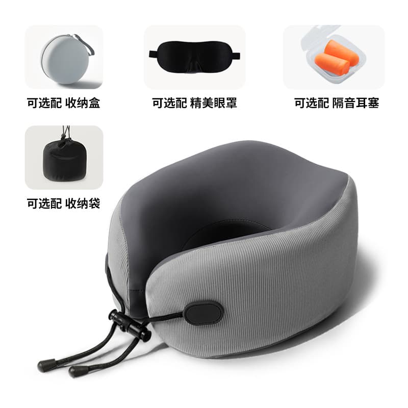 U-shaped pillow neck protector hooded travel portable aircraft neck protector memory foam travel pillow can be stored and folded U-shaped cross-border 9