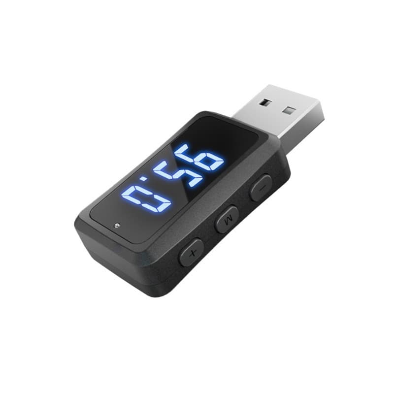 Cross-border new car Bluetooth 5.3 receiver FM transmitter audio adapter wireless Bluetooth receiver LED 4