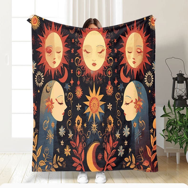 Cross-border flannel blanket customized thick square digital printed nap air conditioner cover blanket minimum order one piece 8