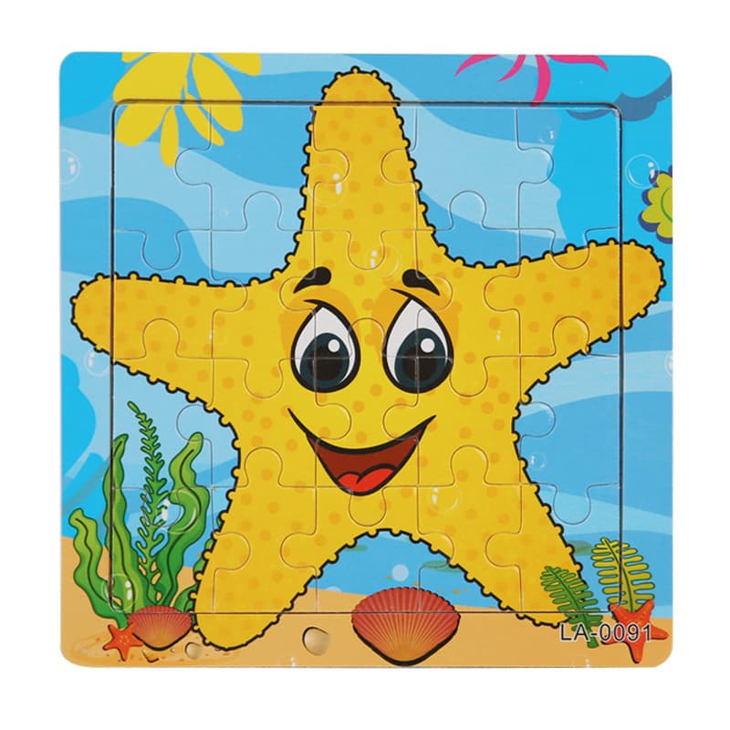 20 pieces wooden cartoon animal plane puzzle kindergarten baby boy girl early education educational building block toys 7