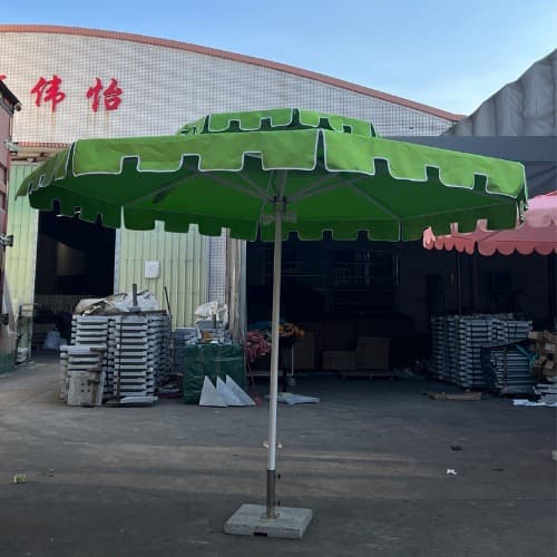 Double-layer lace all-aluminum center column umbrella garden parasol, courtyard umbrella beach umbrella, villa terrace decorative sun umbrella 5