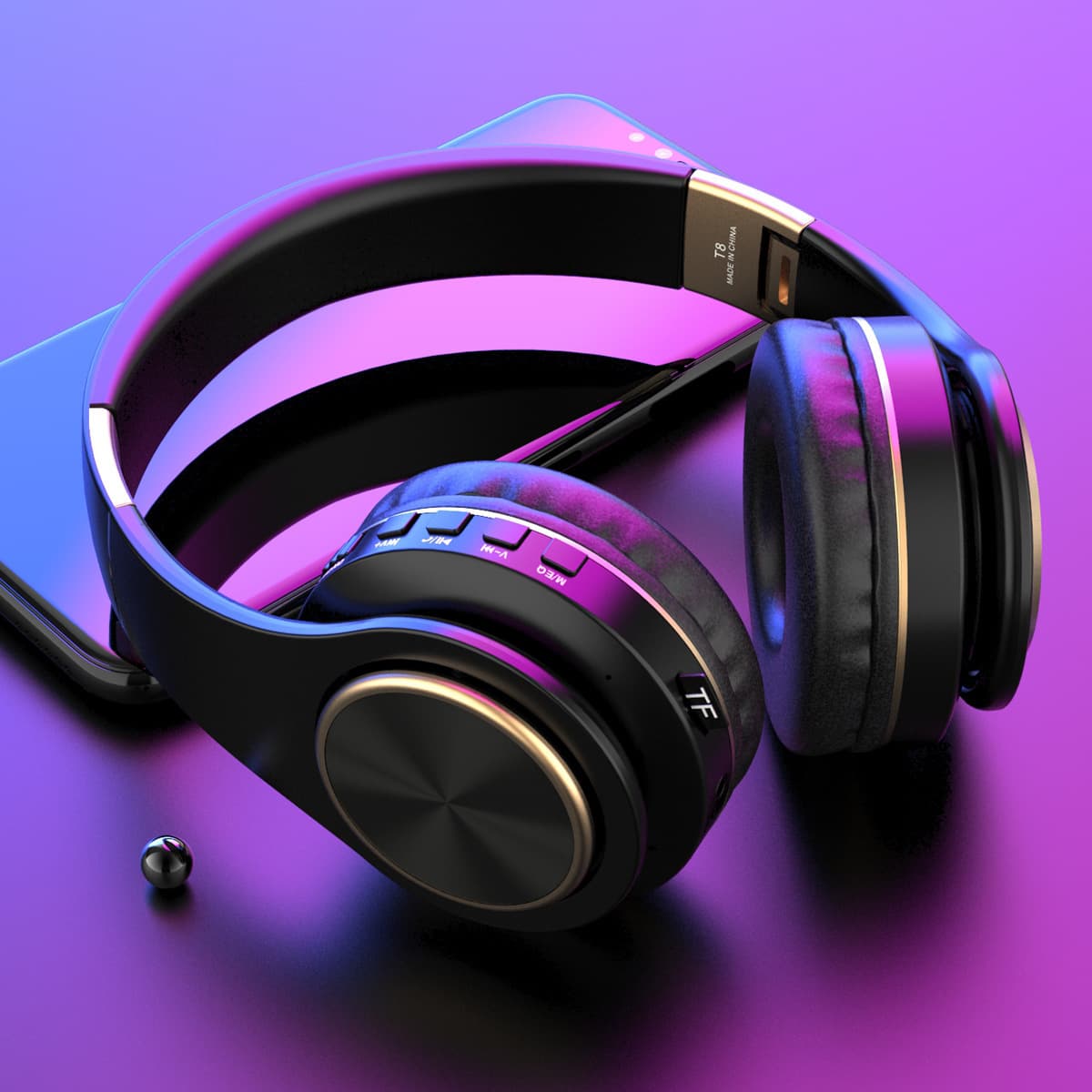 Ultra-long battery life ANC noise reduction portable folding soft large earmuffs head-mounted Bluetooth headset wireless gaming headset 4