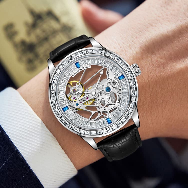 Duke of Lorraine genuine rainbow circle hollow fully automatic mechanical watch men's watch diamond-encrusted waterproof luxury men's watch on behalf of 3