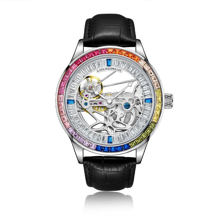 Duke of Lorraine genuine rainbow circle hollow fully automatic mechanical watch men's watch diamond-encrusted waterproof luxury men's watch on behalf of 5