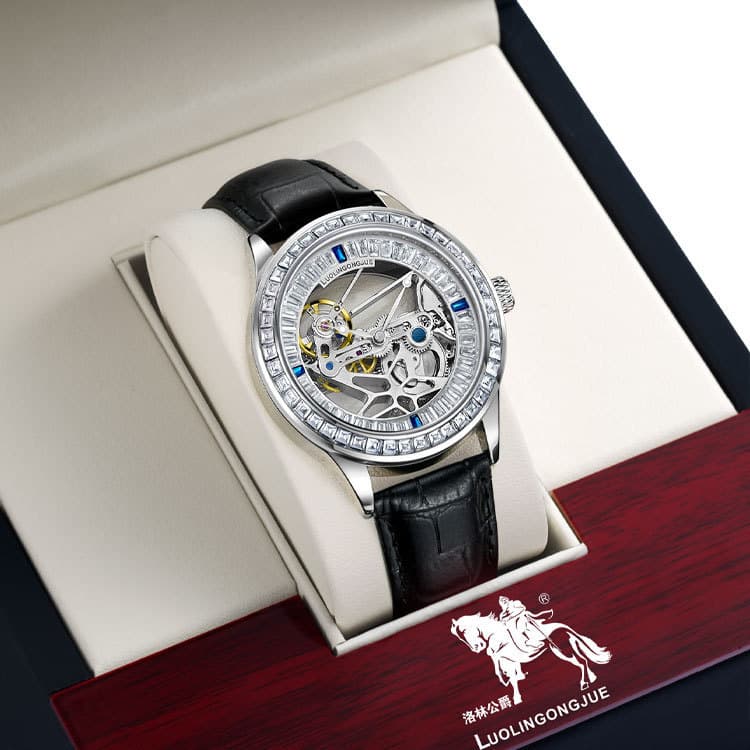 Duke of Lorraine genuine rainbow circle hollow fully automatic mechanical watch men's watch diamond-encrusted waterproof luxury men's watch on behalf of 8