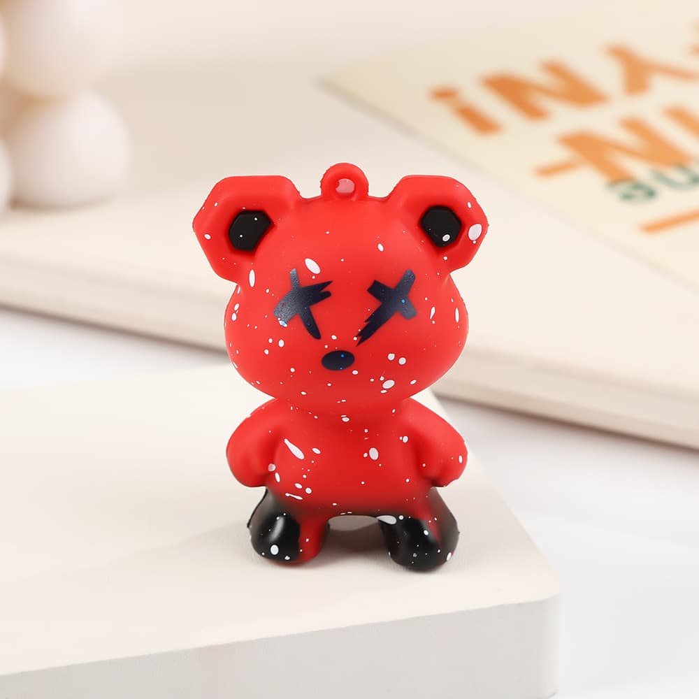 Graffiti Bear Keychain Doll Cartoon Three-dimensional Soft Plastic Keychain Accessory Couple Style Trendy Fashion Pendant 7