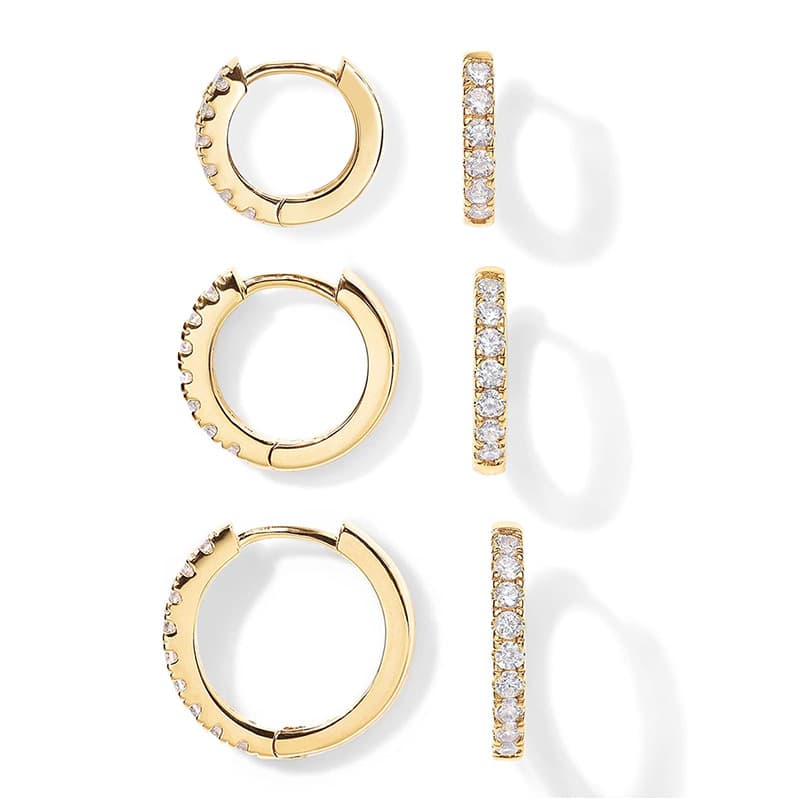 Huggie cartilage earring set personalized round 14k gold ear buckle earrings for women Europe and America Amazon 8/10/12 1