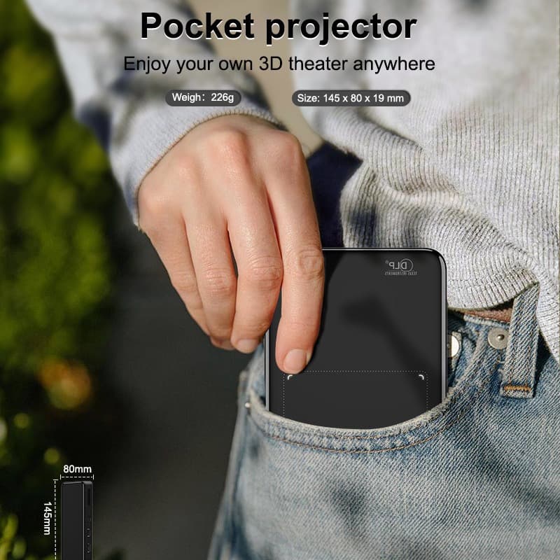 DLP black built-in battery DLP living room wall ultra-clear home theater projector S mini portable portable 2