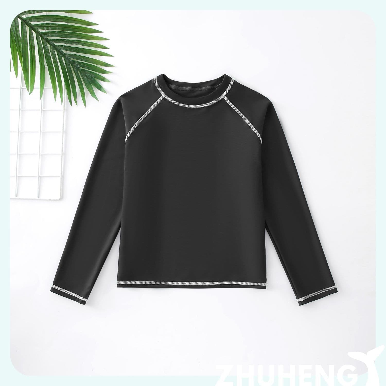 UPF50+ children's swimsuit boy sun protection children's boy swimsuit split quick-drying one-piece top solid color swimsuit 8