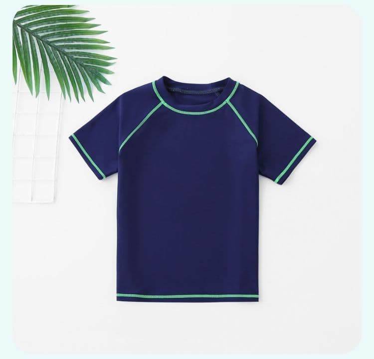 UPF50+ children's swimsuit boy sun protection children's boy swimsuit split quick-drying one-piece top solid color swimsuit 10