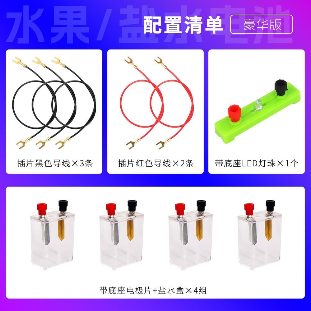 Fruit power generation primary battery experiment set salt water cola battery small production of physical science materials for primary and secondary school students 8