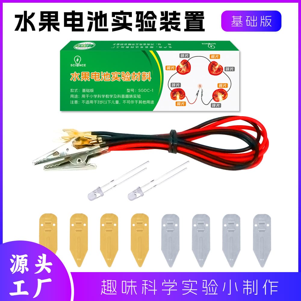 Fruit power generation primary battery experiment set salt water cola battery small production of physical science materials for primary and secondary school students 1