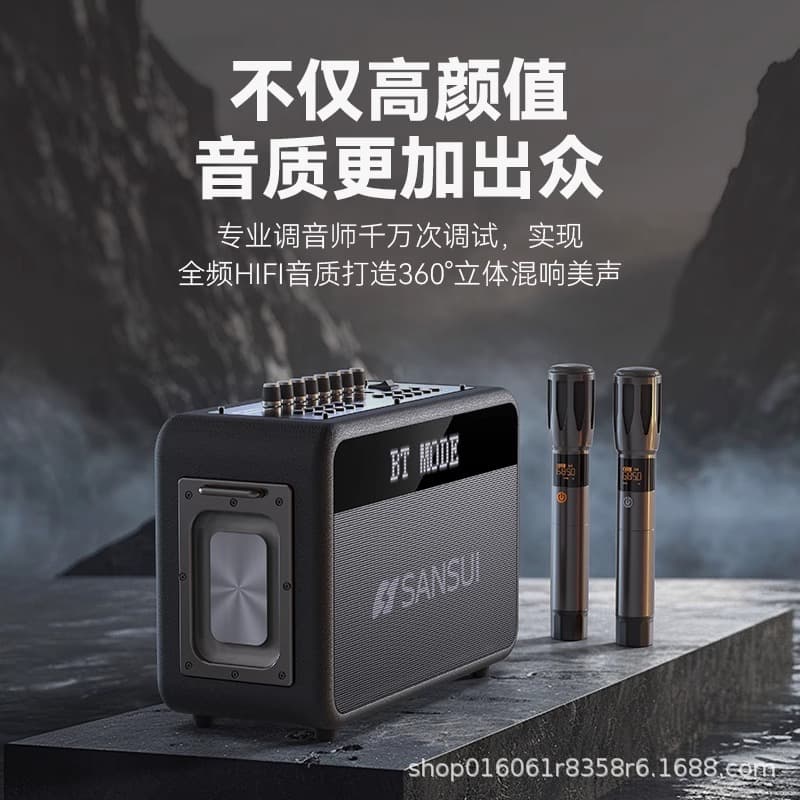 Shan-Shui G13 portable Bluetooth karaoke audio lyrics display outdoor home live broadcast sound card internal recorder 1