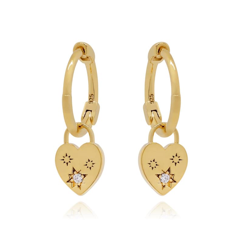 Cross-border exclusive supply of copper-plated 24K gold earrings, high-end zircon earrings, simple style earrings wholesale 5