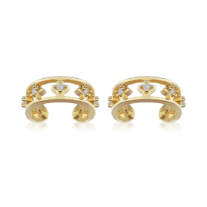 Cross-border exclusive supply of copper-plated 24K gold earrings, high-end zircon earrings, simple style earrings wholesale 9
