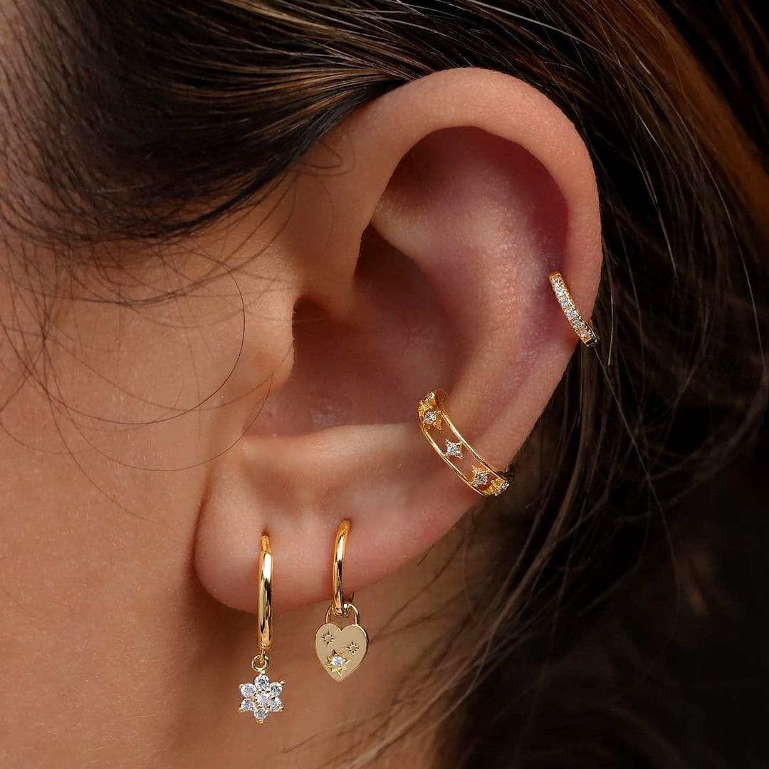 Cross-border exclusive supply of copper-plated 24K gold earrings, high-end zircon earrings, simple style earrings wholesale 1
