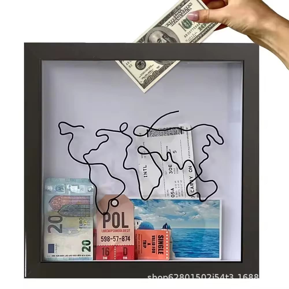 Concert Ticket Storage Frame Travel Ticket Air Ticket Memory Photo Frame Piggy Bank Map Frame Time Fragments Photo Frame 6