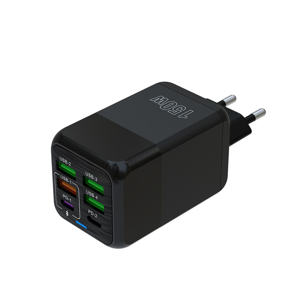 Cross-border new product 150W charging head 4USB+2PD multi-port fast charging mobile phone charger 5V2.4A European, American and British regulations 10