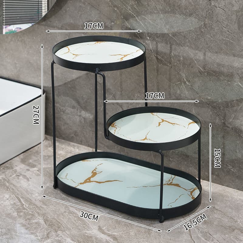 Multifunctional three-layer storage rack for toilet and bathroom cosmetics storage home decoration ornaments without punching holes 5