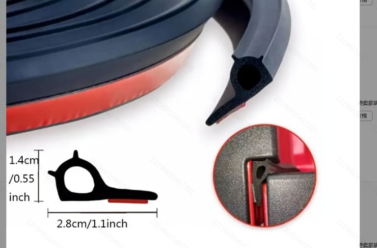 Large D small D car seal strip door frame P type Z type sound insulation strip special whole car waterproof door seam car truck 7