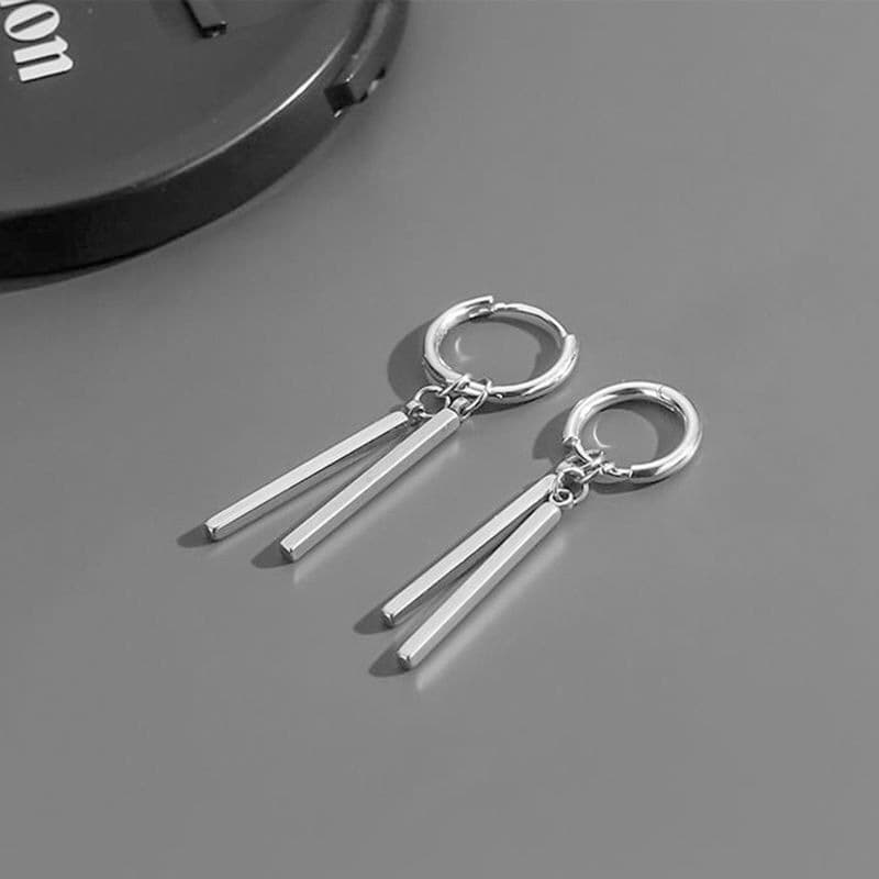 Titanium steel trendy men's high-end single ins trendy simple personality handsome earrings men's earrings Solon earrings 4