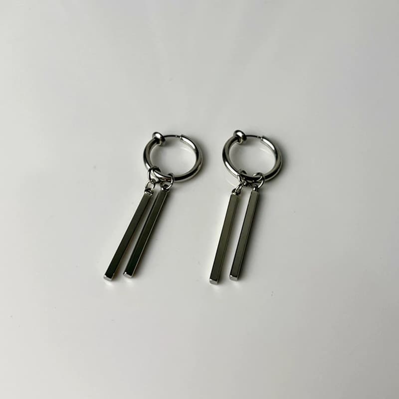Titanium steel trendy men's high-end single ins trendy simple personality handsome earrings men's earrings Solon earrings 7
