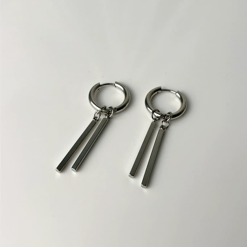 Titanium steel trendy men's high-end single ins trendy simple personality handsome earrings men's earrings Solon earrings 9